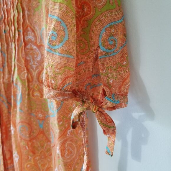 Tommy Bahama, Orange Paisley-Print Pleated Shirt - Picture 7 of 7
